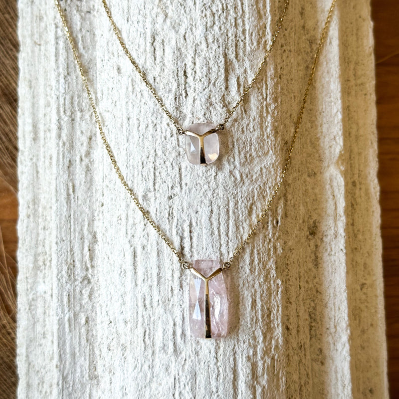Lucky Scarab Pendant in 14k and Morganite