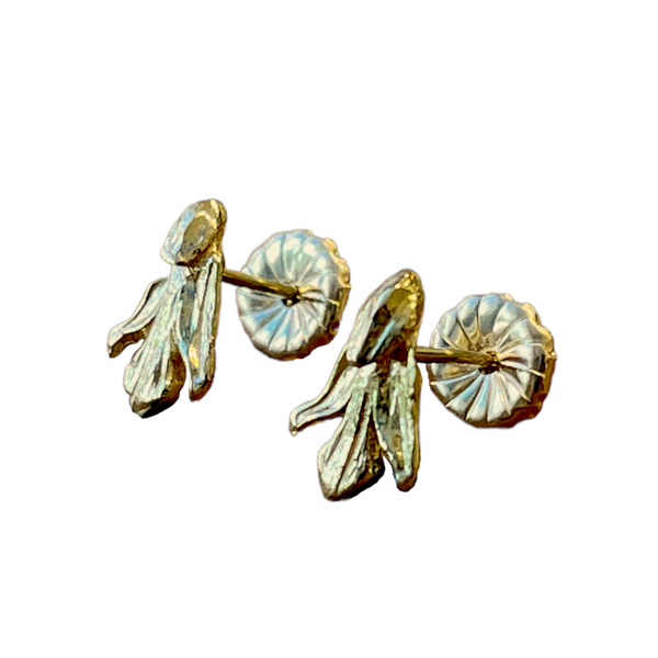 Gold Deerhorn Cedar Studs